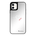 LaCoqueFrançaise Coque iPhone 12 Mini miroir Coeur Blanc Amour Design