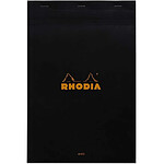 RHODIA Bloc agrafé Rhodia N°19 21x31,8 cm 80 feuillets ligné avec marge 80g - Noir