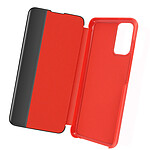 Avizar Housse Xiaomi Redmi Note 10 / Note 10s Fenêtre Affichage Heure Stand vidéo Rouge