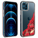 GUESS Coque pour iPhone 12 Pro Max Paillettes Rigide Liquid Glitter Charms Transparent