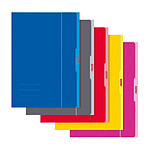 HERLITZ Chemise cartonnée brillant 3 rabats et élastiques A3 coloris assorti aléatoire x 5