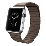 Avizar Bracelet Apple Watch 42 et 44 mm en Cuir matelassé et Magnétique - Marron taupe