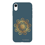 LaCoqueFrançaise Coque iPhone Xr Silicone Liquide Douce bleu nuit Mandala Or