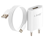 LinQ Chargeur Secteur USB 1A avec Câble USB vers Lightning Longueur 1.2m Blanc