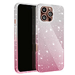 Avizar Coque Paillette pour iPhone 16 Pro Max Hybride Design Glamour Blanc / Rose