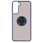 Avizar Coque Samsung Galaxy S21 Plus Bi-matière Bague Métallique Fonction Support bleu