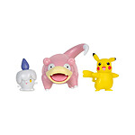 Pokémon - Pack 3 figurines Battle Figure Set Pikachu (Female), Funécire, Ramoloss 5 cm