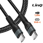 LinQ Câble USB-C vers USB-C Power Delivery 60W Charge Rapide Longueur 1,2m  Noir