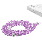 Avizar Bijou de Téléphone Bracelet à Perles Cristal Collection Krista violet