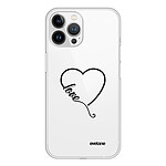 Evetane Coque iPhone 13 Pro Max souple transparente Motif Coeur love