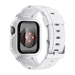 Avizar Bracelet pour Apple Watch 41mm / 40mm / 38mm Silicone avec Coque Antichoc Blanc