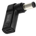 Avizar Adaptateur de Charge USB-C  coudé vers Ordinateur Portable HP 7,4 x 5,0mm, Noir