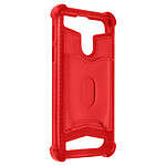 Avizar Coque Smartphone 4.7'' à 5'' Souple Coins Bumper Porte-carte Amovible  Rouge