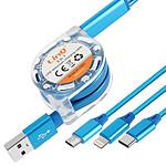 LinQ Câble USB rétractable Universel 1m Bleu