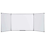 BI-OFFICE Tableau Blanc Laqué Triptyque Maya Dim L240 x H90 cm (Ouvert) 5 Surfaces