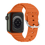 Avizar Bracelet pour Apple Watch 41mm et 40mm et 28mm Silicone Ajustable Fermoir Ardillon  Orange