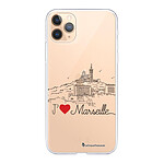 LaCoqueFrançaise Coque iPhone 11 Pro Max silicone transparente Motif J'aime Marseille ultra resistant