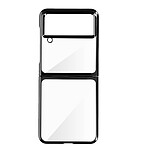 Forcell Coque pour Samsung Z Flip 4 Rigide Dos Transparent Bord Noir Chromé