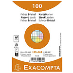 EXACOMPTA Paquet de 100 fiches Bristol quadrillé 5x5 non perforé 105x148mm - Assorties