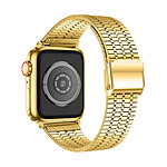 Avizar Bracelet pour Apple Watch 41mm et 40mm et 38 mm Maillons Carré Acier Inoxydable Or
