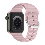 Avizar Bracelet pour Apple Watch 41mm et 40mm et 28mm Silicone Ajustable Fermoir Ardillon  Rose poudré