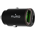 PURO Double Chargeur voiture USB A+C PD 30W Power Delivery Mini Noir