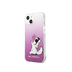 Karl Lagerfeld Coque pour Apple iPhone 14 Plus Choupette Eat Rose