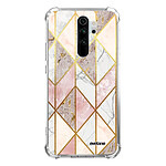 Evetane Coque Xiaomi Redmi Note 8 Pro anti-choc souple angles renforcés transparente Motif Marbre Rose Losange