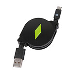 Muvit Câble Micro USB-B vers USB A Charge et Synchronisation Rétractable jusqu'à 1m Noir