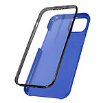 Avizar Coque iPhone 13 Mini Arrière Rigide bleu et Avant Souple Transparent