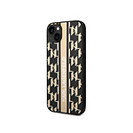 Karl Lagerfeld Coque pour Apple iPhone 14 Plus PU Monogram Stripe Noir