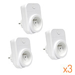 Wizelec Pack De 3 Prises Wifi 15a Compatibles Google Home Et Amazon Alexa KIT_3WIZ_PLUG_GHOME-V2