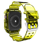 Avizar Bracelet pour Apple Watch 49mm Silicone Bumper Ajustable  transparent jaune