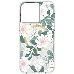 Case mate Coque MagSafe pour iPhone 15 Pro Max Motif Fleurs Willow Vert