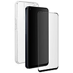 Bigben Coque pour Oppo Reno 8 Silicone Souple Transparente + Verre Trempé 9H Noir