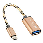 LinQ Câble adaptateur USB-C vers USB OTG 15cm Dorée