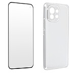 Avizar Coque pour Xiaomi Mi 11 5G Souple et Film Verre Trempé Dureté 9H Transparent Noir