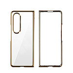 Forcell Coque pour Samsung Z Fold 4 Intégrale Rigide Dos Transparent Bord Rose Gold Chromé