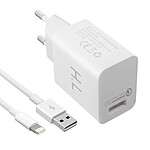 Avizar Chargeur secteur USB 3A Qualcomm Quick Charge Câble Compatible iPhone iPad Blanc