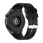 Avizar Bracelet pour Huawei Watch GT Runner Silicone Renforcé Boucle Argentée Noir