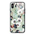 LaCoqueFrançaise Coque iPhone X/Xs Coque Soft Touch Glossy Fleurs vert d'eau Design