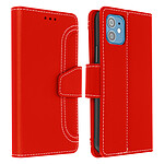 Avizar Housse Apple iPhone 12 Mini Étui Folio Portefeuille Fonction Support rouge