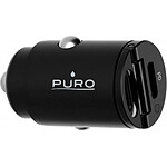 PURO Double Chargeur voiture USB C+C PD 30W Power Delivery Mini Noir