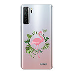 Evetane Coque Huawei P40 Lite 5G silicone transparente Motif Flamant Rose Cercle ultra resistant