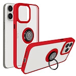 Avizar Coque pour iPhone 15 Pro Bi-matière Bague Métallique Support Vidéo  Rouge