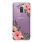 Evetane Coque Samsung Galaxy S9 Plus 360 intégrale transparente Motif Fleurs roses Tendance