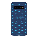 LaCoqueFrançaise Coque Samsung Galaxy S10 Silicone Liquide Douce bleu marine Pluie de Bonheur Bleu