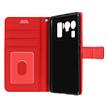 Avizar Housse Xiaomi Mi 11 Ultra Aspect Grainé Clapet Portefeuille Stand Vidéo rouge