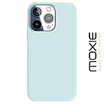 Moxie Coque pour iPhone 15 Pro Max Semi-rigide Intérieur Microfibre Bleu Pâle