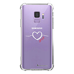 LaCoqueFrançaise Coque Samsung Galaxy S9 anti-choc souple angles renforcés transparente Motif Coeur Blanc Amour